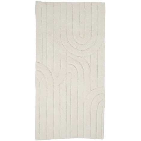Tapis de bain déco graphique arc en coton 60x120cm
