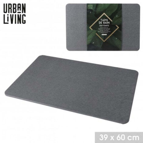 TAPIS DE BAIN DIATOMITE 39X60CM GRIS ANTHRACITE