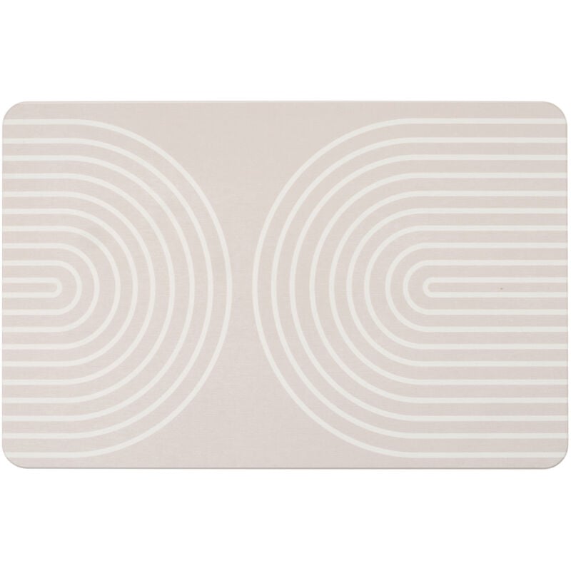 Tapis de bain Wenko Nazca 60x39 cm beige antidérapant en diatomite absorbant schnelltrocknant anti-odeur et anti-rutsch idéal pour douche baignoire