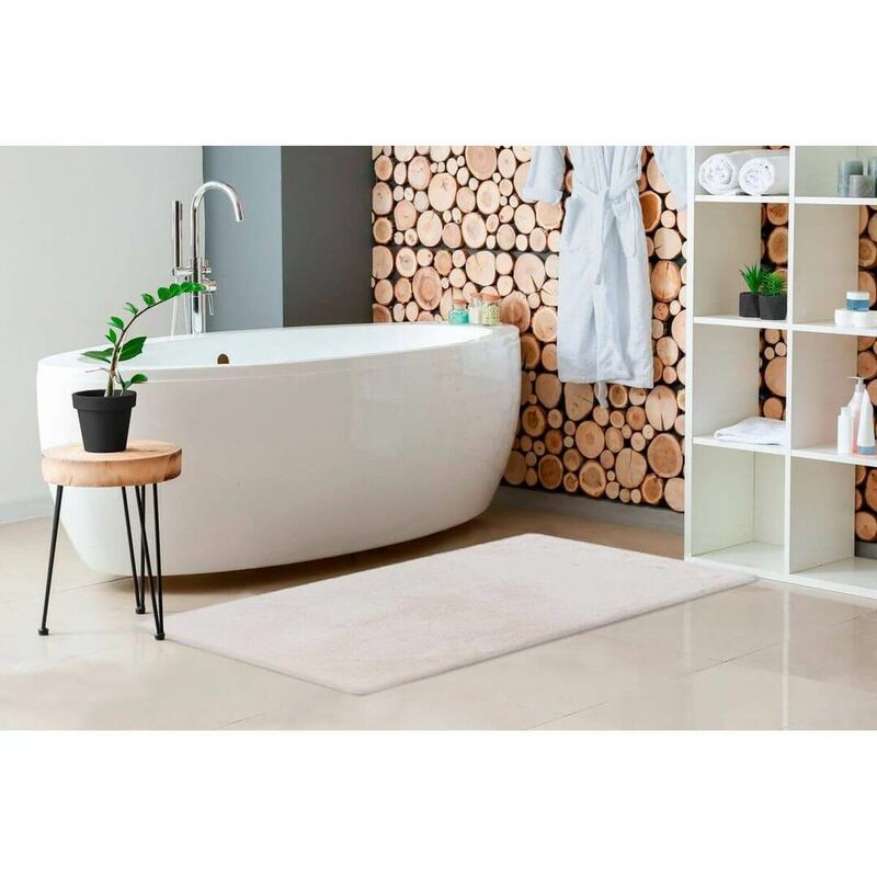 Tapis de bain doux shaggy antidérapant Heaven Blanc 40x60
