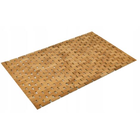 Tapis de bain en bambou 50x80 cm ALBA marron clair