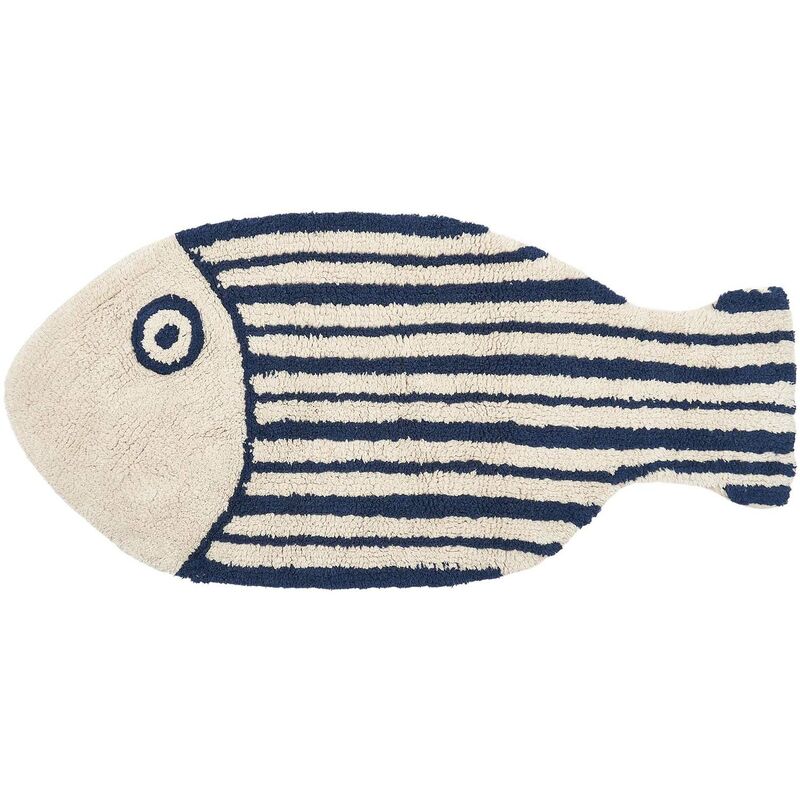 Tapis de bain en coton poisson 91 x 44 cm