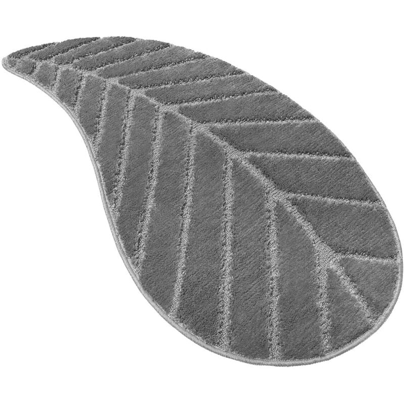 Emmevi Mv S.p.a. - Tapis de Bain en Forme de Feuille Antiderapant Absorbant Duveteux Chambre Douche - Gris