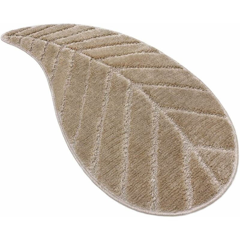 Emmevi Mv S.p.a. - Tapis de Bain en Forme de Feuille Antiderapant Absorbant Duveteux Chambre Douche - Marron