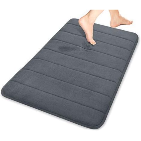 Tapis de bain en mousse à mémoire de forme grand format 50 x 80 cm (Gris foncé)-Fei Yu