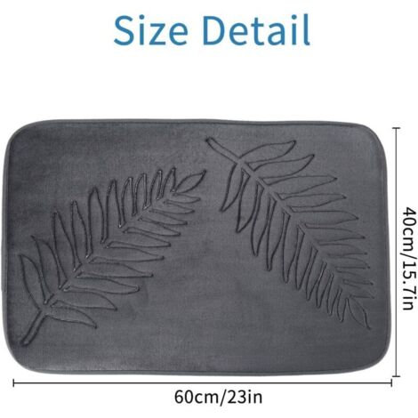 Tapis de Bain en Mousse à Mémoire de Forme,40 x 60 cm Tapis de Bain Antiderapant,Tapis Salle de Bain Épaissi Tapis Sortie de Douche Absorbant,Mou