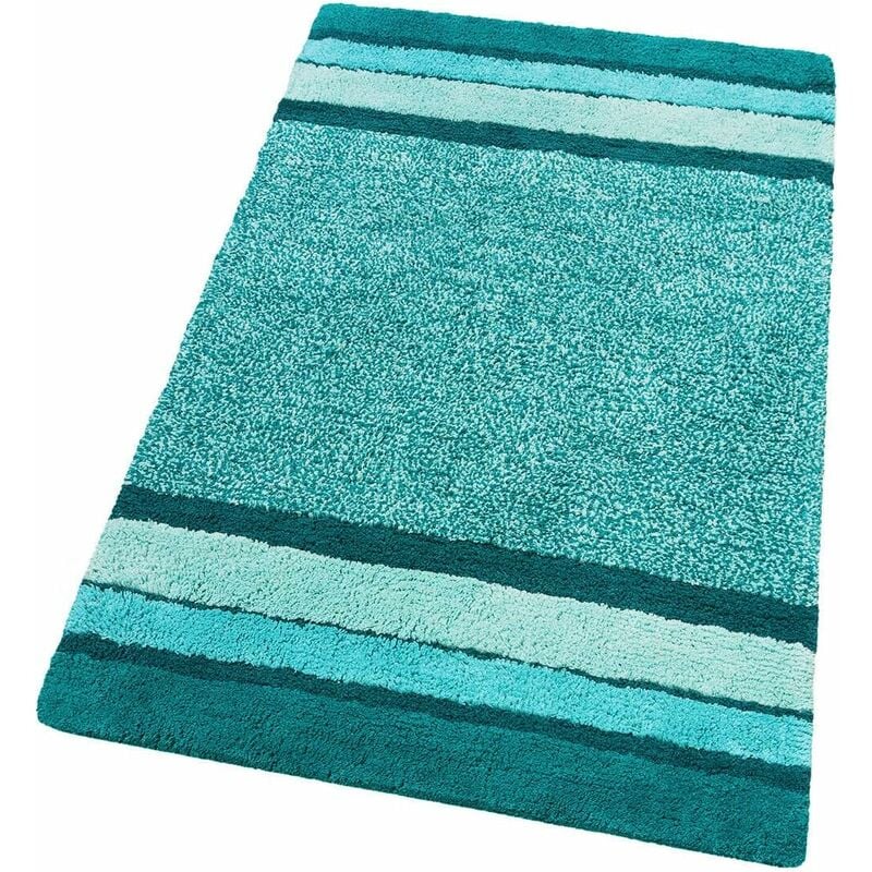 Tapis de Bain en Pur Coton Tapis de chevet Elégant et Luxueux Antidérapant Couleur vive Turquoise - 65x120 cm