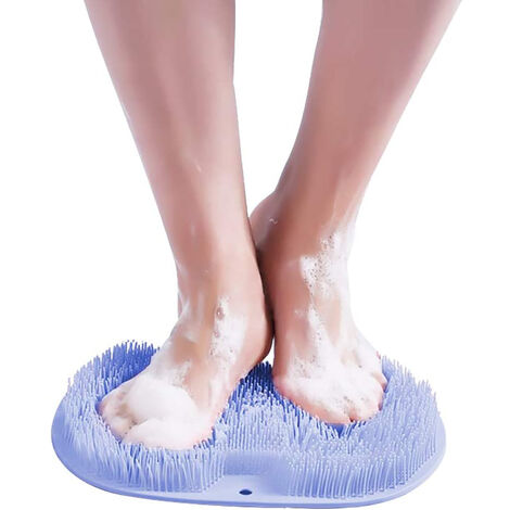 Tapis de bain en silicone - Nettoyant du talon aux orteils - Nettoyant pour coussin de massage Shiatsu - Baignoire à adsorption