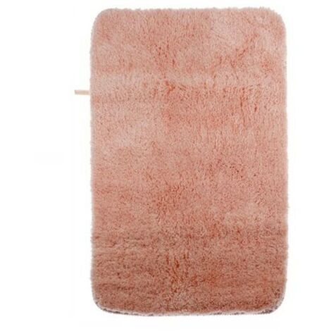Tapis de bain contour wc 60x60cm uni coton Flair rose