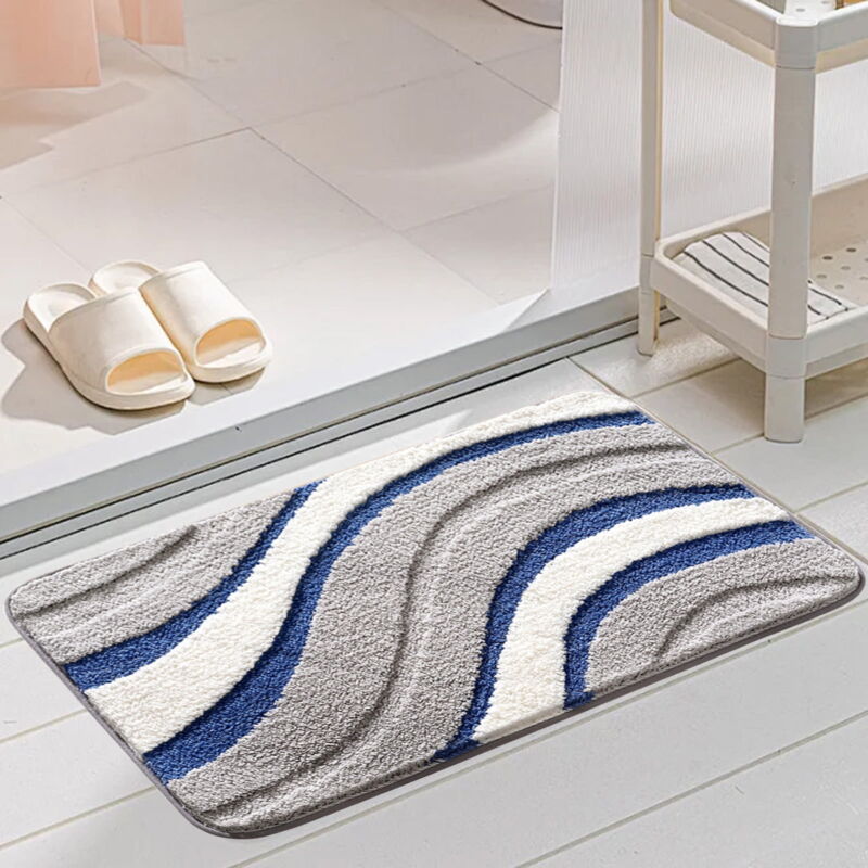 Tapis de bain et de douche, lavable en machine, résistant à la décoloration, pour sol de salle de bain, baignoire et douche