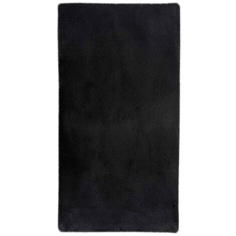 Tapis de Bain Fait à la Main "Rabbit" Gris Foncé 65 x 100 cm