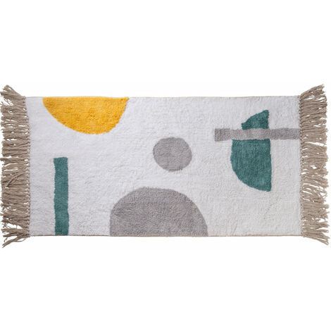 Tapis de bain fantaisie 60x120cm coton vert Abstrait