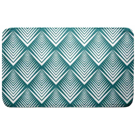 Tapis de Bain Imprimé "Blueart" 45x75cm Bleu