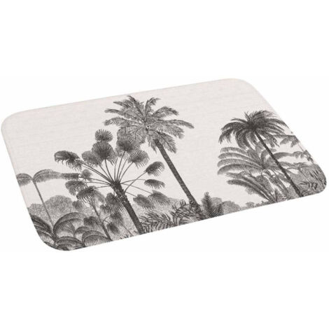 Tapis de Bain Imprimé "Cocoty" 45x75cm Noir & Blanc