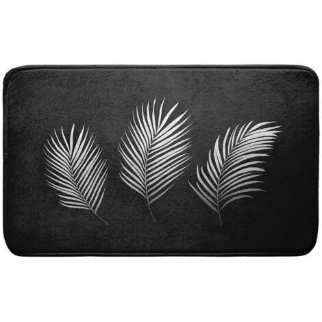 Tapis de Bain Imprimé "Orbella" 45x75cm Noir & Argent