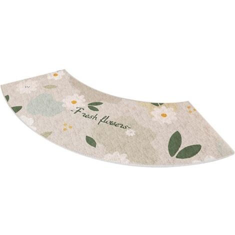 Tapis de bain incurvé en forme d'éventail, absorbant et doux pour la baignoire.