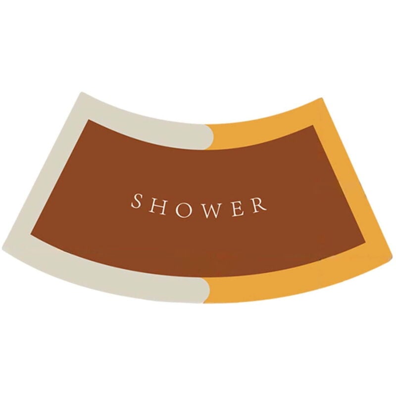 Tapis de bain incurvé, tapis de toilette pour douche circulaire, tapis de salle de bain en polyester lavable, tapis de douche antidérapant, tapis de