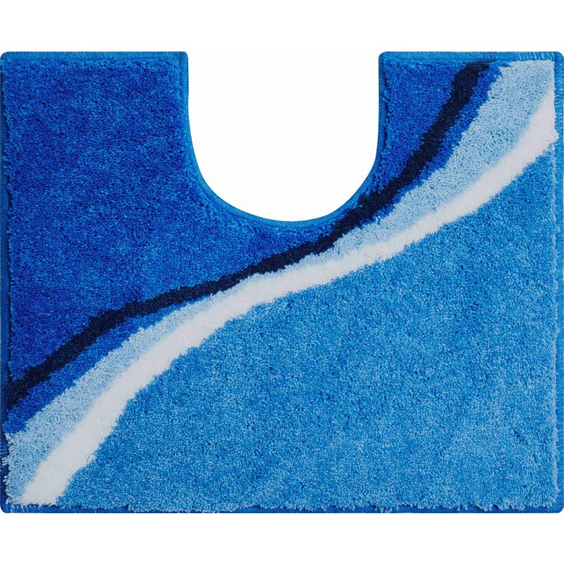 Tapis De Bain Luca Bleu Contour Wc 50 X 60 Cm Couleur Bleu