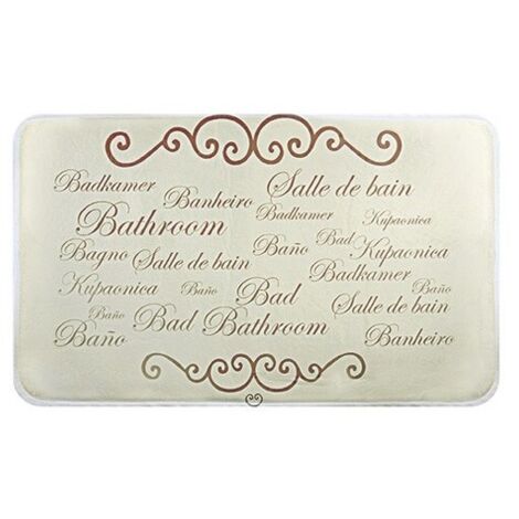Tapis de bain Microfibre 45x75cm Paris Creme MSV