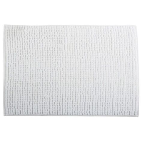 Tapis de bain Microfibre CHENILLE 40x60cm Blanc MSV