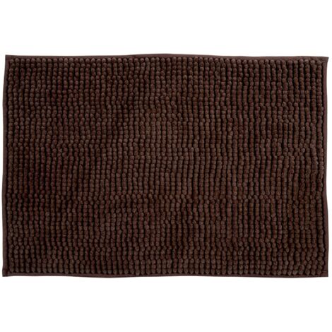 Tapis de bain Microfibre CHENILLE 40x60cm Marron Chocolat MSV