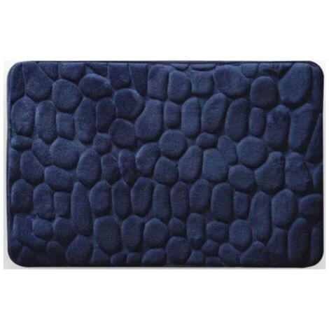 Tapis de bain Microfibre PEBBLE 40x60cm Bleu Marine MSV