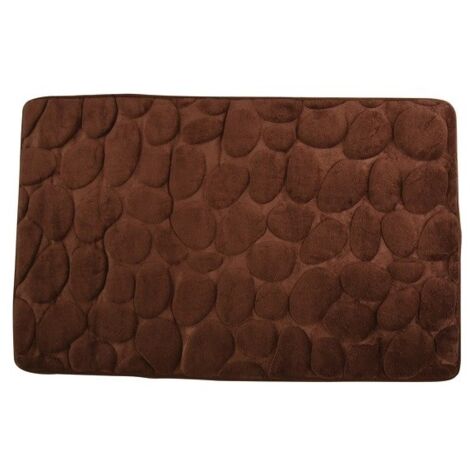 Tapis de bain Microfibre PEBBLE 50x80cm Marron Chocolat MSV