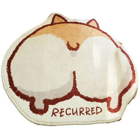Tapis de bain mignon tapis de visage souriant tapis de salle de bain tournesol Corgi fesses épaissi super doux cachemire 0.4