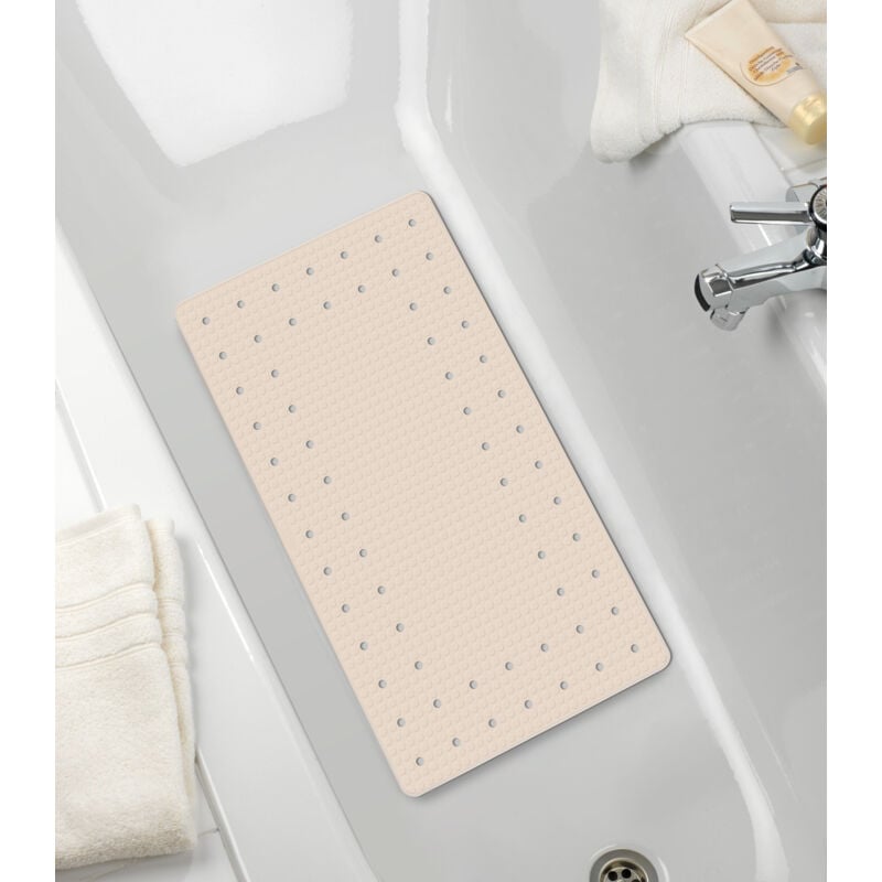 Tapis de baignoire Mirasol, tapis de bain antidérapant, caoutchouc, 69x39 cm, beige - Wenko