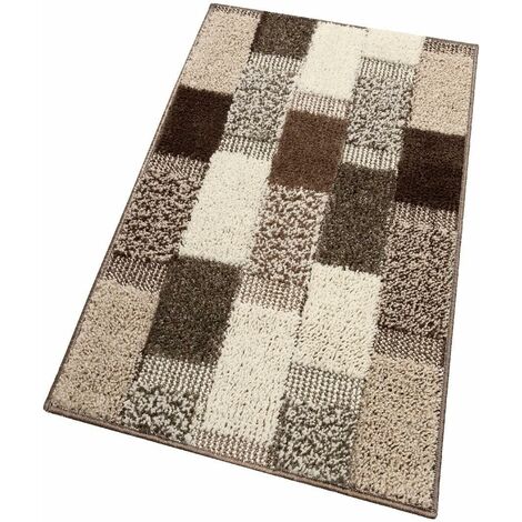 Tapis de Bain Moderne Doux Antidérapant Tapis de Douche Lavable Absorbant Marron -