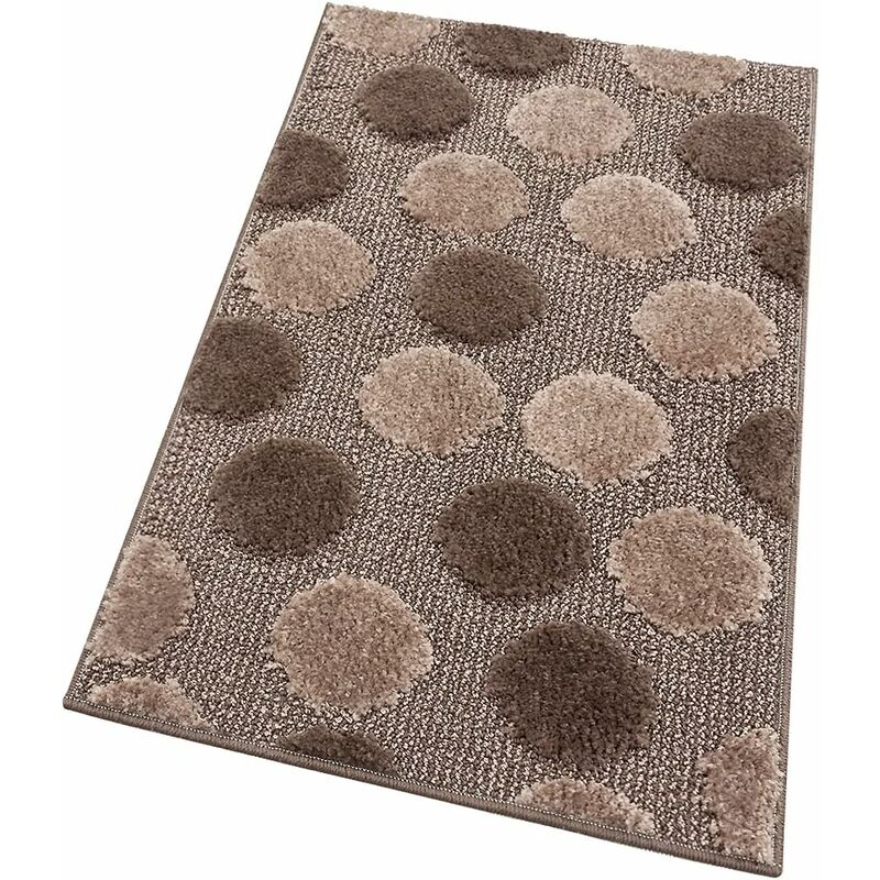 Emmevi Mv S.p.a. - Tapis de Bain Moderne Doux Antidérapant Tapis de Douche Lavable Absorbant Pois Marron - 50x110 cm