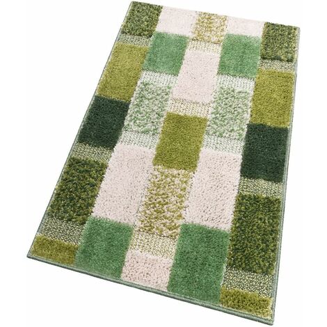 Tapis de Bain Moderne Doux Antidérapant Tapis de Douche Lavable Absorbant Vert - 50x80 cm