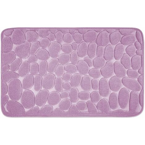 Tapis de Bain Mousse à mémoire de Forme antidérapant - Tapis de Bain 40 x 60 cm - Violet Ephé