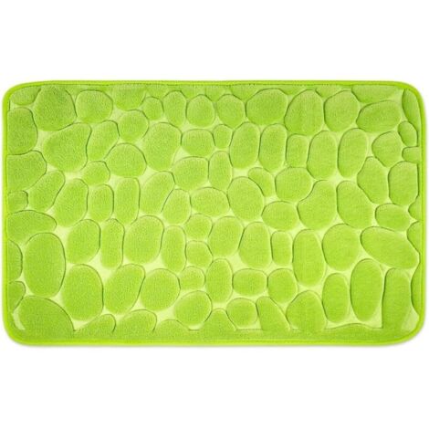 Tapis de Bain Mousse à mémoire de Forme antidérapant - Tapis de Bain 60 x 90 cm - Vert