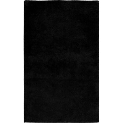 Tapis de bain noir antidérapant doux et absorbant - 60 x 40 cm