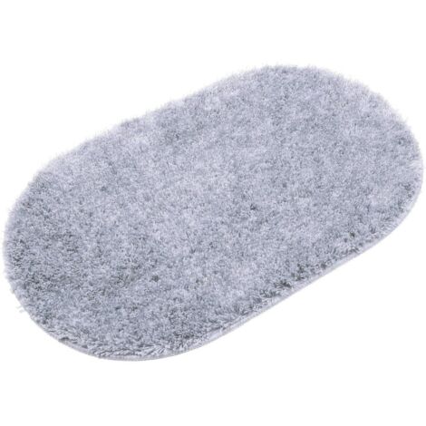 Tapis de bain ovale, antidérapant, doux, en microfibre absorbante, lavable en machine (0,40,6 cm), tapis/repose-pieds absorbant.