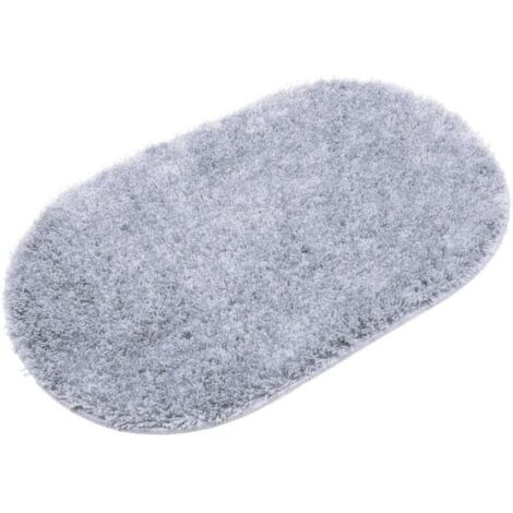 Tapis de bain ovale, antidérapant, doux, en microfibre absorbante, lavable en machine (0,40,6 cm), tapis/repose-pieds absorbant.