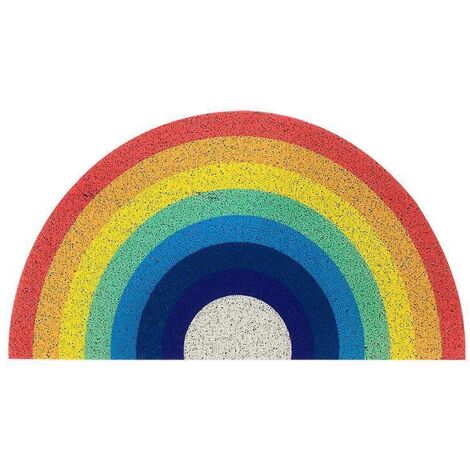 tapis De Bain Ray En Couleurs Demi-rond Microfibres 40x80cm Antidrapant Et Absorbant Pour Baignoire,douche,salle De Bain,cuisine,entre,chambre Lav