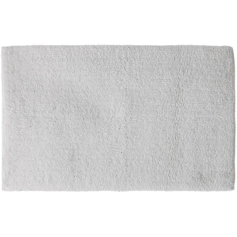 Tapis de salle de bain, double face, 100 % coton, blanc, 80 x 50 cm