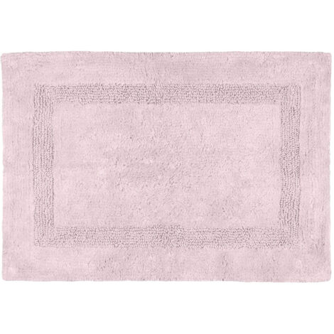 Tapis de bain rose poudré en coton 50 x 80 cm