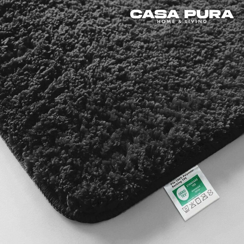 Tapis de bain Sky Uni Polyester Noir profond 80 x 150 cm