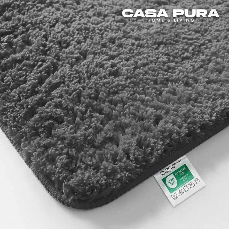 Tapis de bain Sky Uni Polyester Gris sombre 95 cm de diamètre