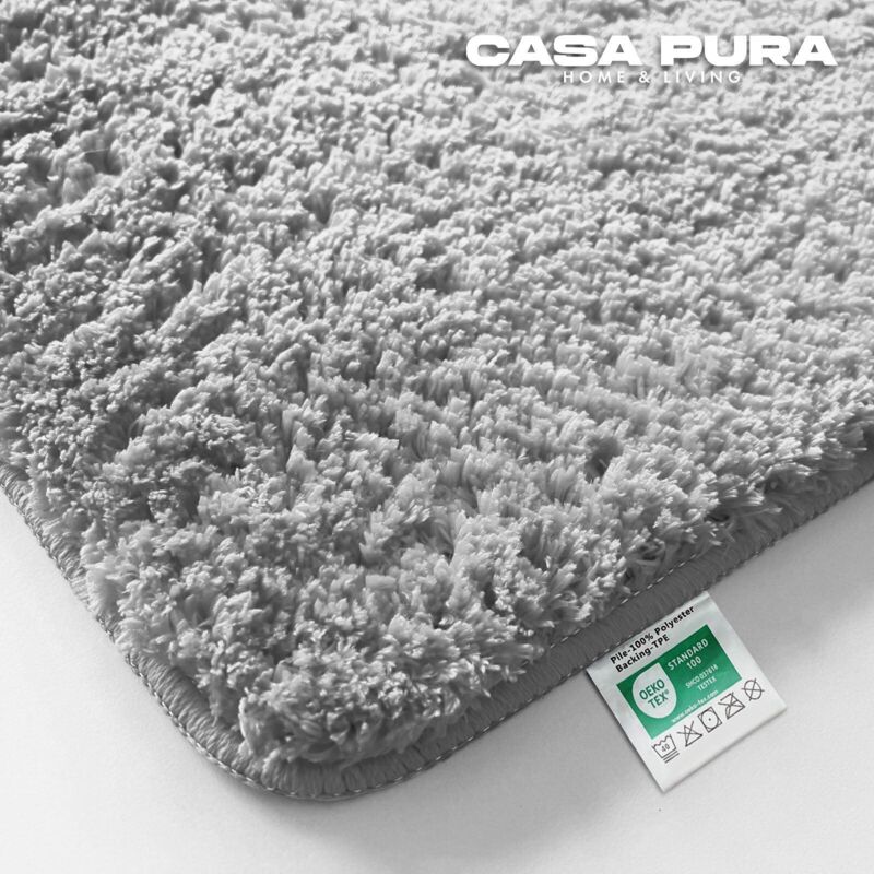 Tapis de bain Sky Uni Gris argenté 95 cm diamètre