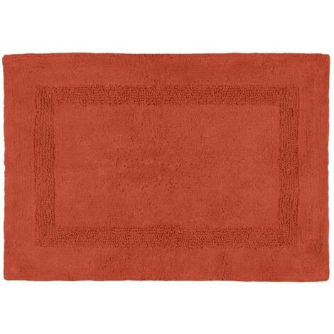 Tapis de bain terracotta en coton 50 x 80 cm