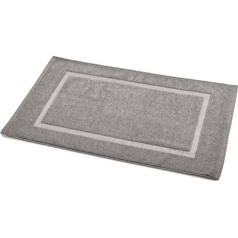 Tapis de bain tissé gris