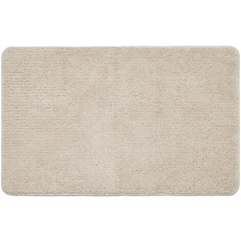 Tapis de bain uni 50x80 en polyester ecru avec fils dorés 50x80cm