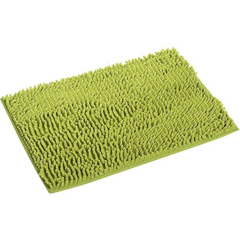 Tapis de bain Vert citron, tapis de bain antidérapant 40 x 60 cm, tapis à poils longs en microfibre extra doux avec envers antidérapant, tapis de douche absorbant l'eau/poussière à séchage rapide, coussin d'escalier insonorisé, lavable en machine