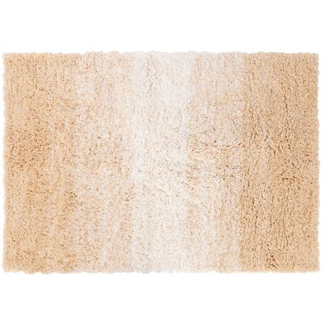 Tapis de bain Wave Antidérapant & séchage rapide Beige/Blanc 70 x 100 cm