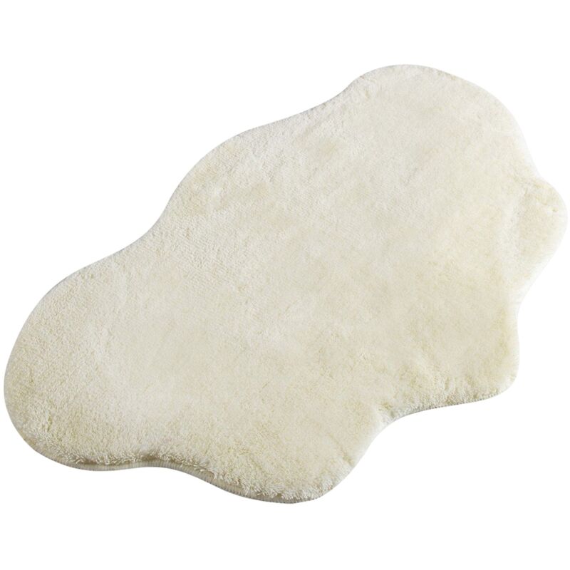 Tapis de bain Wellhome white forme 'nuage' - 70x110 cm - Blanc