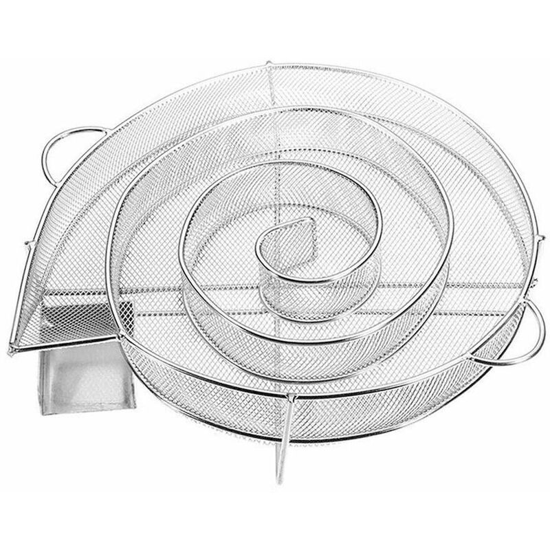 Ontway - Tapis de barbecue portable pour la viande, le poisson, les fruits de mer, les légumes, le fil, le grill, le filet fumé (rond)